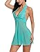 Avidlove Women Halter Lace Babydoll Mesh Sexy Lingerie Set Nightwear, Small, Green Eba