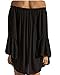 Forlisea Womens Sexy Off Shoulder Chiffon Ruffle Sleeve Shirt Blouse Mini Dress,Black XXL