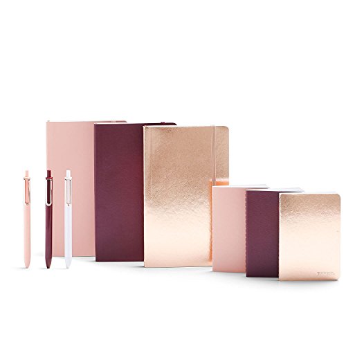 Poppin shine on pen + notebook set, blush/maroon/copper