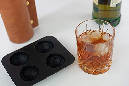 Nightmare Before Christmas Jack Skellington Silicone Ice Cube Tray - 4 Flexible Molds - Unique Kitchen Novelty Item Makes Creepy 3D Ice, Candy Or Soap of Jack's Face - A 25th Anniversary Collectible