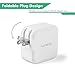 Lumsing Dual USB wall charger compact travel charging hub with Foldable Power Adapter for iPhone iPad Samsung Galaxy Smartphones Tablets(Grey)