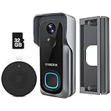 WiFi Video Doorbell Camera with Orienting Base, Wireless Security Doorbell, 32GB Pre-Installed, Motion Detection, 1080P Wide Angle, Night Vision, Waterproof, 2-Way Audio, Cloud Storage (Optional)