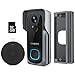WiFi Video Doorbell Camera with Orienting Base, Wireless Security Doorbell, 32GB Pre-Installed, Motion Detection, 1080P Wide Angle, Night Vision, Waterproof, 2-Way Audio, Cloud Storage (Optional)