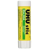 UHU 99655 Glue Stick, 1.41 oz, Pack of 6, Clear/ White