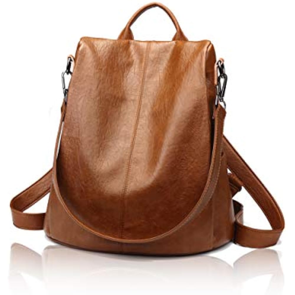 Antitheft Woman Backpack Purse PU Leather Waterproof Rucksack Travel