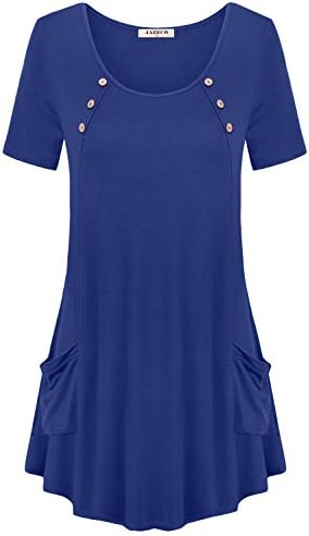 Jazzco Women's Comfy Shirts with Pockets Swing Tunic Top
