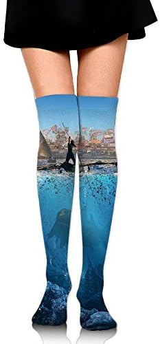 Fantasy Giant Fish Under Waste Water Elastic Thigh High Long Socks Compression Anti-slip Socks ( 60cm ) For Women