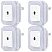 Sycees Plug-in LED Night Light, Dusk-to-Dawn Sensor, Warm White, 4-Pack