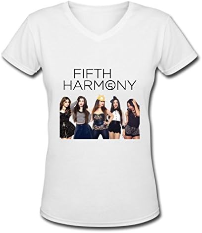 Hot Fifth Harmony Poster 2016 V Neck T Shirt For Women White S