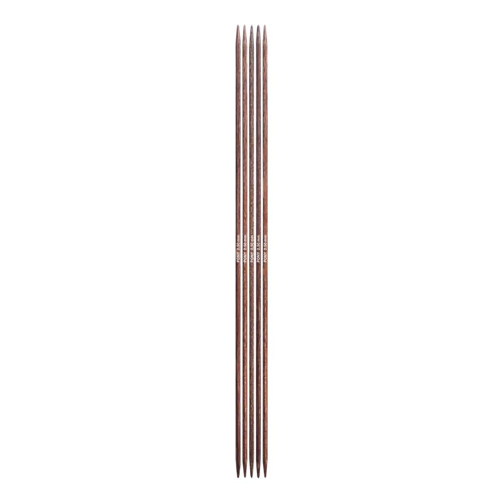 Pony Perfect Wooden Double Pointed Needles 20cm 2.5mm - 1pc