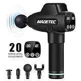 MADETEC Muscle Massage Gun Deep Tissue Percussion Muscle Massager Guns for Athletes Pain Relief Therapy and Relaxation, Handheld Vibration Portable Drill Massager Device- Quiet, 20 Speed