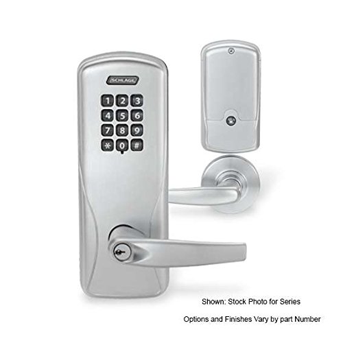 Schlage Electronics CO-100 Series Standalone Electronic Lockset with Keypad, Mortise Lock, Schlage Cylinder Keyway, Rhodes Lever, Satin Chrome Finish, For Classroom or Storeroom Use