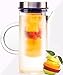 Infusion Pitcher for Lemon Fruits Herbs Ice Tea, Borosilicate Glass, Stylish Design Stainless Steel Lid, Full Blended Drink, Juice Boost 1000ml by bobuCuisine