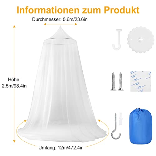 VEVOQIM Mosquito Net Bed for Double Bed Single Bed, Large Mosquito Net Travel Bed Canopy Mosquito Net Fine Mesh as Mosquito Protection, Fly Net Mosquito Nets for Travel and Home Indoor Outdoor