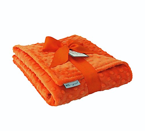 MEG Original Minky Dot Baby Blanket, Double-sided Orange 387