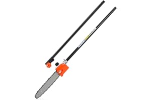Kerlista, Replacement parts Polesaw with Bar and Chain Attachment for Attachment Capable String Trimmers, Polesaws, and Powerheads fits for Hus 128LD, most brushcutters and Powerheads (Black）