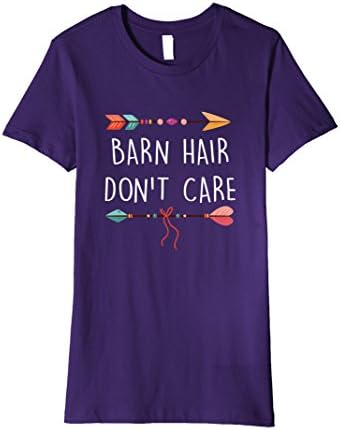 Womens Barn Hair Don't Care Horse Clothing Premium T-Shirt Small Purple
