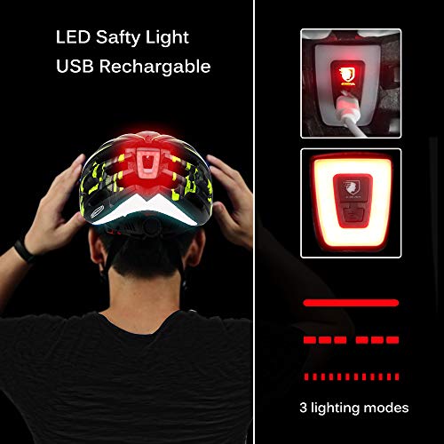 image for Shinmax Bike Helmet, Bicycle Helmet CPSC/CE Certified with USB Recharg