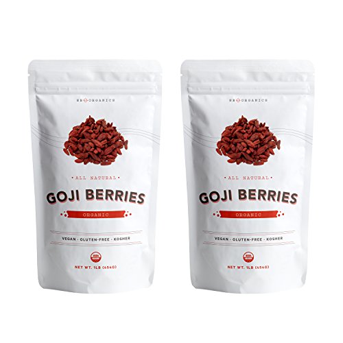 SB ORGANICS Premium Juicy Large Organic Goji Berries - Nutrient Packed Wolfberries - Top Grade Lycium Barbarum - 2 Lbs
