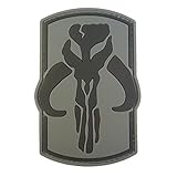 ACU Gray Star Wars Boba Fett Mandalorian Bounty Hunter PVC Rubber 3D Hook-and-Loop Patch