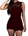 SheKiss Women's Casual Sexy Lace Sleeveless High Waist One Piece Pants Jumpsuits Rompers Ladies Outfits