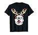 XMAS Funny Bulldogs with Antlers Christmas T-Shirt