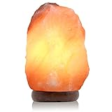 Natural Himalayan Ionic Crystal Salt Lamps. Clear The Air, Lift Your Mood. Hand Carved Rock Products W/ Soft Amber Color. Sit Lamp on Wooden Base & Adjust Dimmer Switch For Purifying Romantic Light