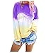 Maternity Nursing Top Shirt,Crytech Fashion Pregnancy Gradient Color Long Sleeve Double Layer Pullover Sweatshirt for Breastfeeding Pregnant Women Trendy Casual Tee Tshirt (X-Large, Purple)thumb 3