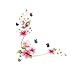 1 X DIY Removable wall stickers wall graphics and wall decals Quote Decal Art Vinyl Wall Sticker Bedroom bathroom tiles with flowers and butterflies