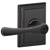 Schlage F51 VLA 716 ADD 16-086 10-027 Addison Collection Avila Keyed Entry Lever, Aged Bronze