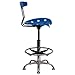 Flash Furniture Bradley Vibrant Bright Blue and Chrome Drafting Stool with Tractor Seat