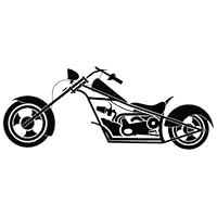 ELKS Unique Design Chopper Motorcycle with Long Forks Art Decal CAR Sticker, White, 6 Inch, Die Cut Vinyl Decal, for Windows, Cars, Trucks, Toolbox, Laptops, MacBook-virtually Any Hard Smooth Surface
