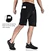 BROKIG Men's Sidelock Gym Workout Running Sport Shorts with Zipper Pockets