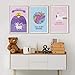 Unicorn Posters for Girls Bedroom, Girls Room Wall Art, Adorable Matching Art Prints for Bedroom or Bathroom Decor 11x17 size per poster