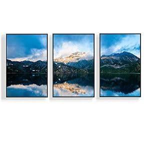 Canvas Wall Art for Living Room, Bedroom Mountain Framed Canvas Prints for Home Decoration Ready to Hang - 16"x24"x3 Panels