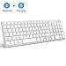 Bluetooth Keyboard, Jelly Comb Rechargeable Slim BT Wireless Keyboard with Number Pad Full Size Design for Laptop Desktop PC Tablet, Windows iOS Android-White and Silver