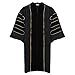 Newrara Unisex Deluxe Doctoral Graduation Gown,Doctoral Regalia Gown With Gold Piping (Black, 51)