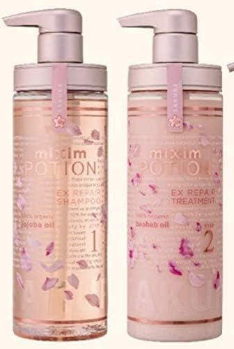 Amazon ミクシムポーション Exリペア 限定チェリーブロッサム シャンプー ヘアトリートメントペアセット ノーブランド品 シャンプー コンディショナーセット 通販