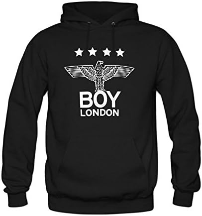 men's Casual boy london Printed Graphic Pullover hoodies Katie Marie Eckell S Black