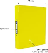 Oxford Premium A4 Ring Binder Yellow 25mm 40mm Spine Laminated Paper on Board view 2