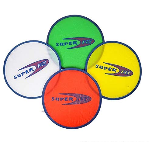SRENTA Assorted Color Foldable Pocket Flying Floppy Saucers Disc with Bag - Folding Frisbees in Four Exciting Colors, Pack Of 12 - Thumbnail 3