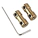 2pcs 3mm-3mm Golden Brass Shaft Coupling Coupler Motor Transmission Connector