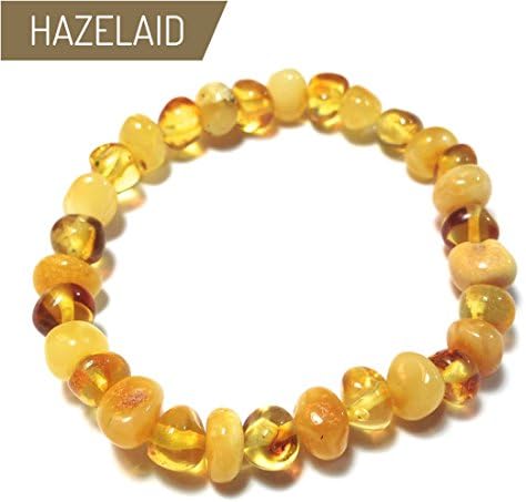 Hazelaid (TM) 7" Baltic Amber Milk &amp; Honey Bracelet (on elastic)