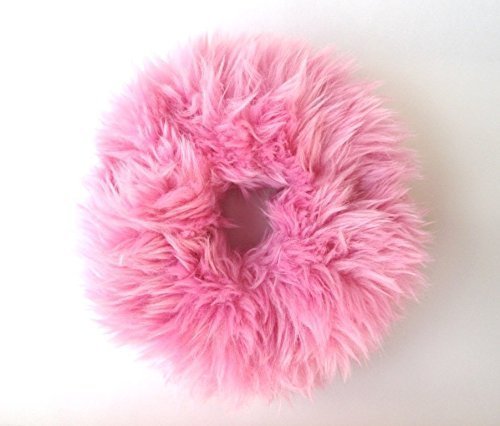 Amazon Com Pink Fur Scrunchie Fuzzy Hair Tie Clueless 90s Large