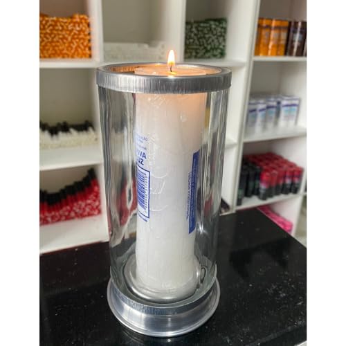 Suporte Porta Vela de 7 Dias em Vidro e Alumínio – Estrutura Segura e Design Funcional para Iluminação