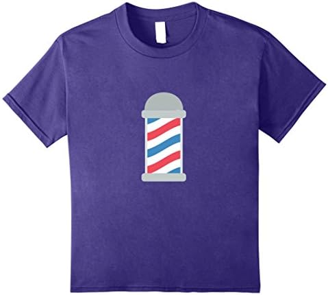 Kids Barber Pole Cartoon Emoji T-Shirt Swirl Red White Blue Diner 8 Purple