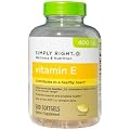 Simply Right Wellness & Nutrition Vitamin E 400 I.u for Healthy Heart, Cholesterol Levels, Mental and Prostate Health- 500 Softgel Dietary Supplement