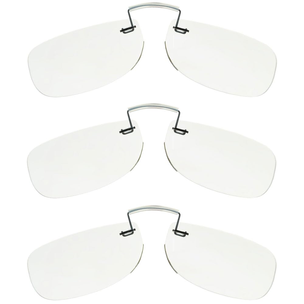 ClipFlipz Pince-Nez 4815 Reading Glasses Rimless Nose Reader Magnifiers Large 3 Pack +1.00