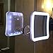 Lanverie Led Mirror, 10x LED Magnifying Makeup Mirror, Bathroom Shaving, Wall Mounted Shower Mirror, Strong Suction Cup, 360 Rotation, Square
