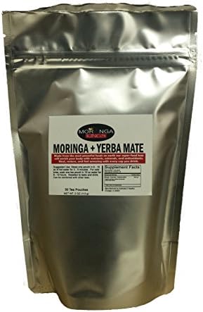 30 Moringa Oleifera + Yerba Mate Tea Bags - Ultimate Energy, Focus, Nutrition - Custom Blend